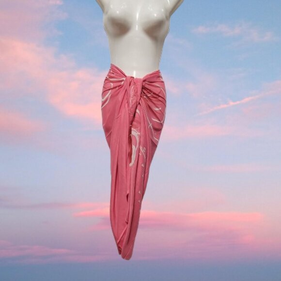 Womens Sarong Pareo Cotton Wrap HandPainted Batik Wrapskirt Beachwear -NEW - Picture 2 of 6